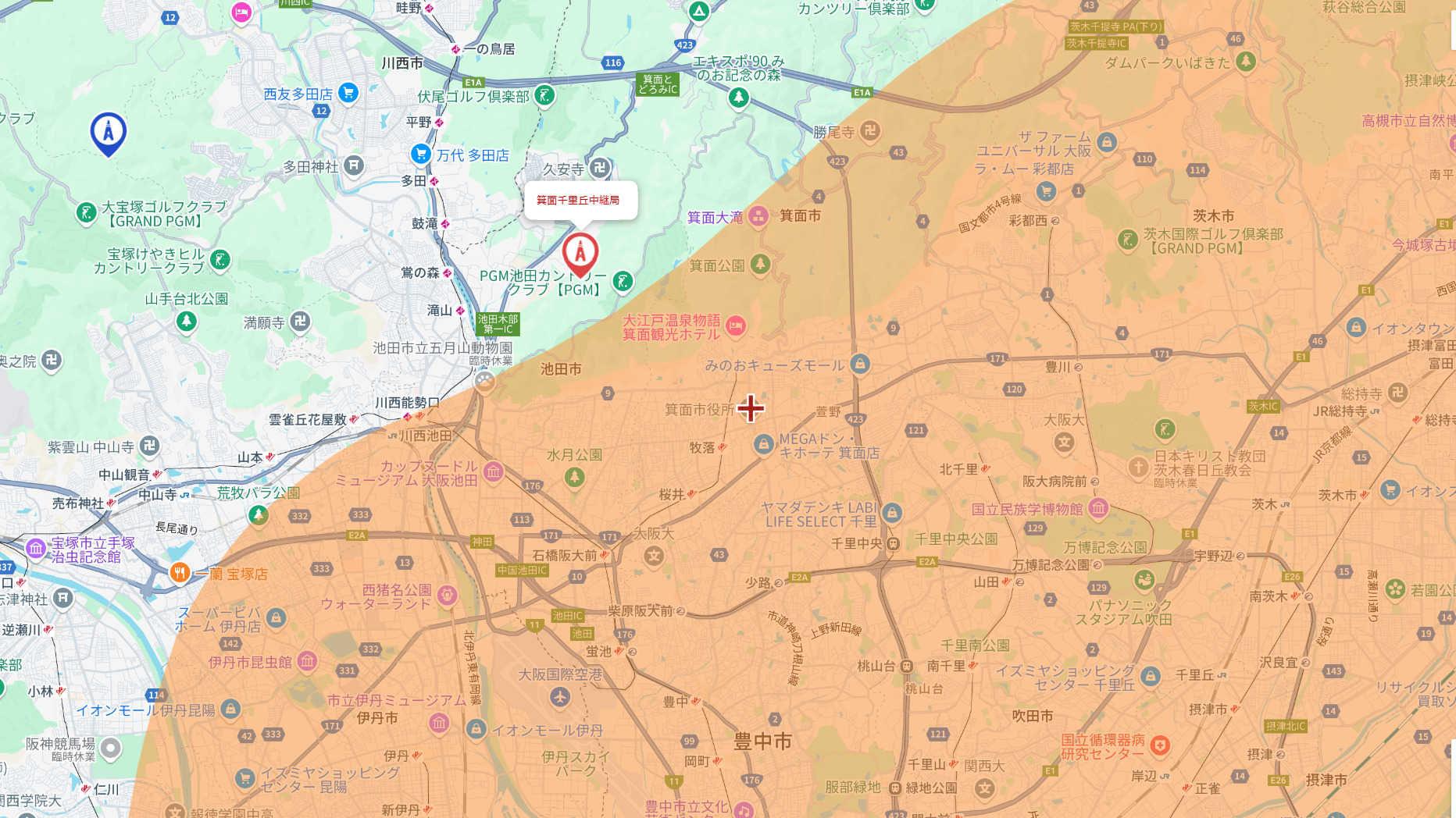 箕面市の電波事情